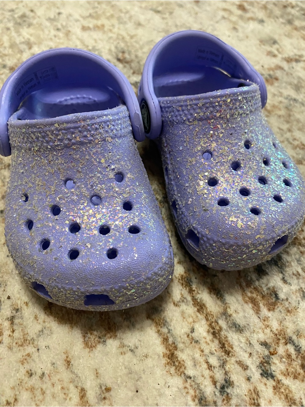 Toddler girl glitter crocs size 4c